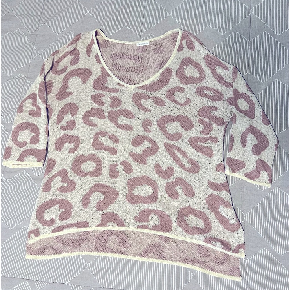 Andrhewhy Oversized Pink Leopard Sweater size S/M